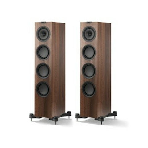 KEF Q550 ウォールナット フロアスタンドスピーカー コンパクトサイズ 2本/2.5ウェイ ペア