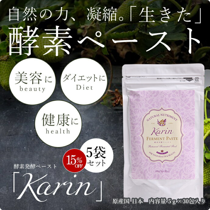 楽天吉田酵素酵素 生酵素 Karin 【お徳用5袋セット♪】【TVでも話題★】 【安心安全の純国産！】 酵素ペースト ダイエット プチ断食 美容 健康 非加熱 無添加 送料無料