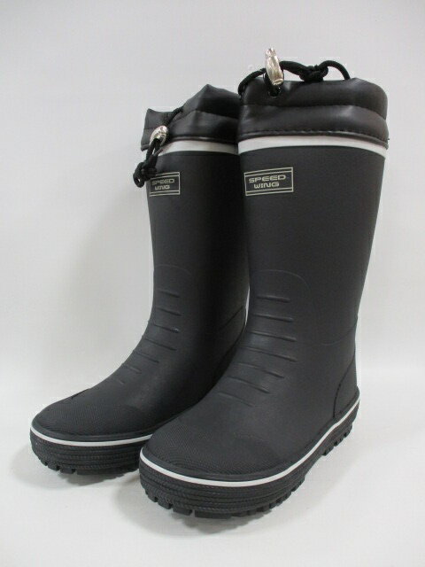 防寒長靴 フクセン 6113 ブラック レインブーツ 防寒 防滑 長靴 反射材 ジュニア ラバーブーツ ウレタン 雪 園児 小学生 中学生(4)