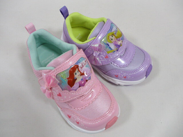 ディズニー プリンセス アリエル ラプンツェル DN C1363 ピンク パープル 子供靴 キッズ スニーカー mo..