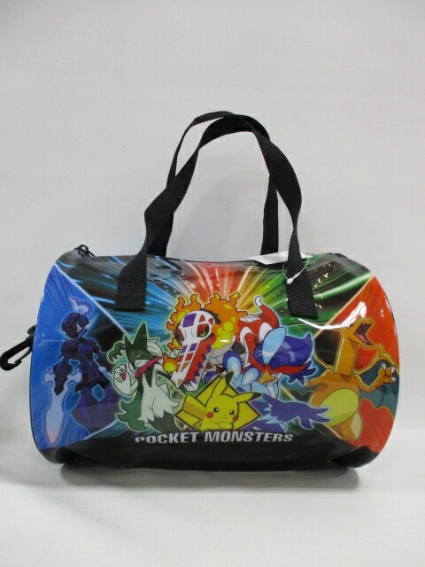 ポケットモンスター ロール型バッグ ブラック ポケモン ピカチュウ マスカーニャ ラウドボーン ウェーニバル ビニール プールバッグ ビーチバッグ プール サマー 水泳 海 男の子 女の子 キッズ マルヨシ