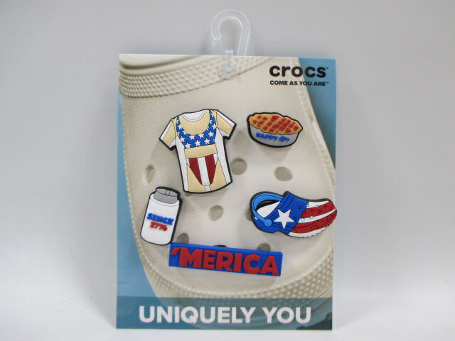 crocs クロックス 10007675 ジビッツ チャーム Americana 5Pack Tシャツ パイ ドリンク クロッグ ロゴ アメリカ 外国 5個入り 正規品