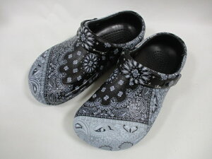 クロックス crocs ビストロ グラフィック クロッグ bistro graphic clog サンダル メンズ レディース 軽量 204044 1B5 ペイズリー グレー 仕事用 飲食店 厨房