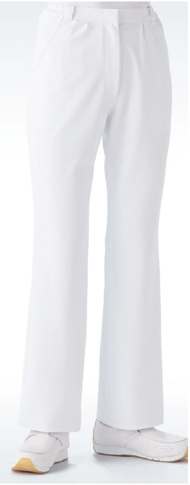 白衣　女性用、レディススラックス白衣、ホワイトブーツカットデザイン195-20【】
