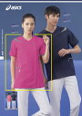 女性用スクラブ白衣 asics(アシックス)のファスナースク...