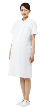 白衣 マタニティ/女性用、ナースワンピース白衣半袖/ホワイト73-022【】