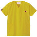 白衣 着こなし十人十色/スクラブ白衣、男性女性ドクター兼用/マスタードイエロー7000SC-19【2803025P】