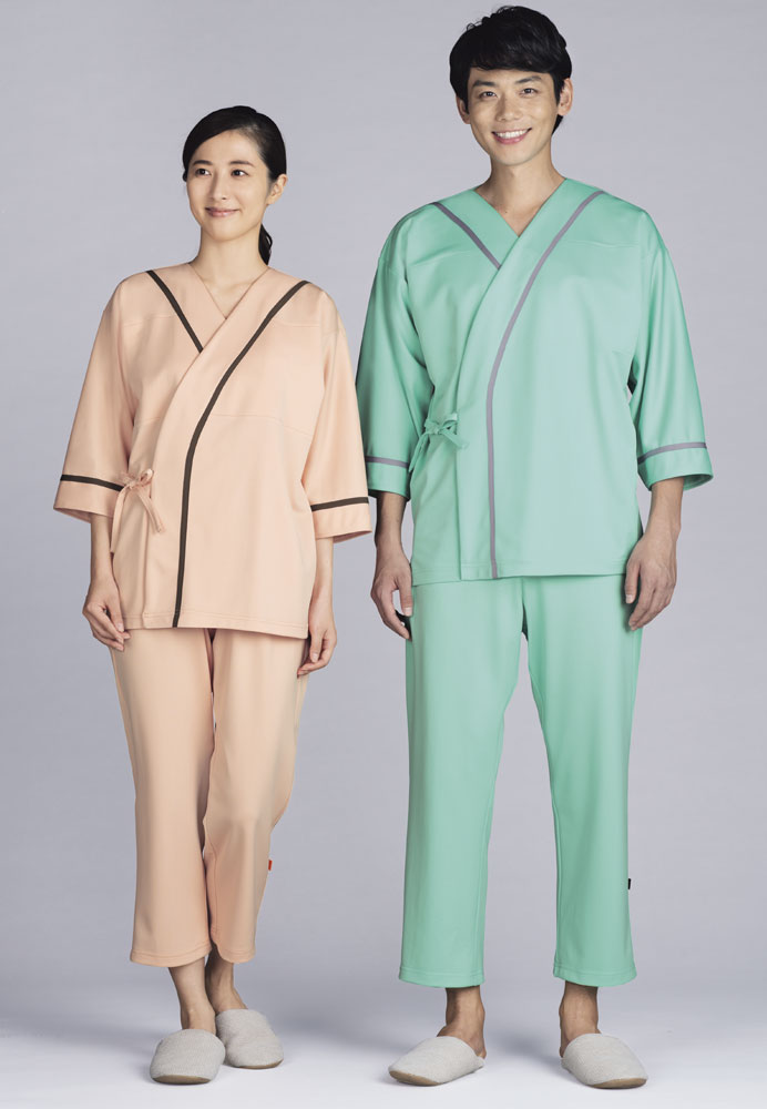 ニット検診衣上衣（パンツ別売） 甚平型 ソフトな肌触り色もキレイに　男女兼用　K...