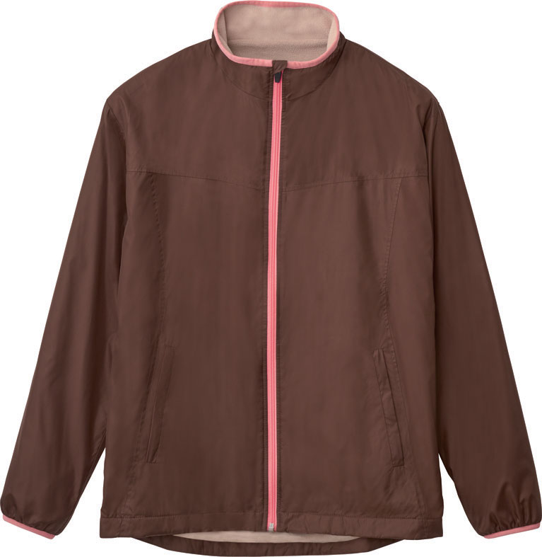 裏面フリースブルゾン　アウターウエア　男女兼用　ブラウン　一時撥水　訪問看護の送迎に、ちょっとし..