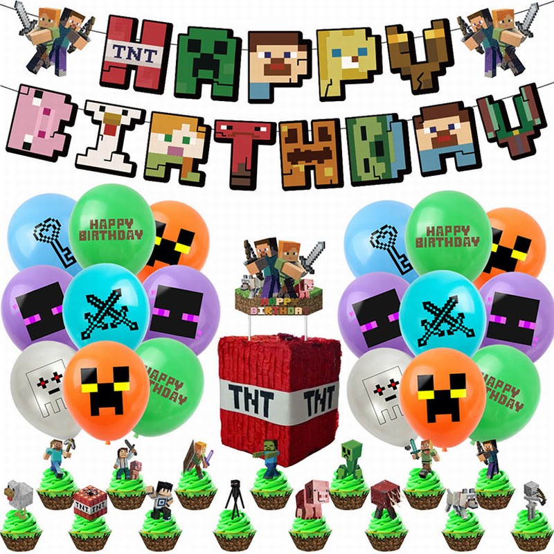 【月間優良ショップ受賞】当日発送 マインクラフト風船 風船 誕生日 happy birthdayセット マインクラフト風 マイクラ風 バルーン 誕生日飾り 子ども マイクラバルーン 飾り付け 誕生日風船 バースデーグッズ お祝い セット 壁飾り パーティー飾り 男の子 女の子 プレゼント