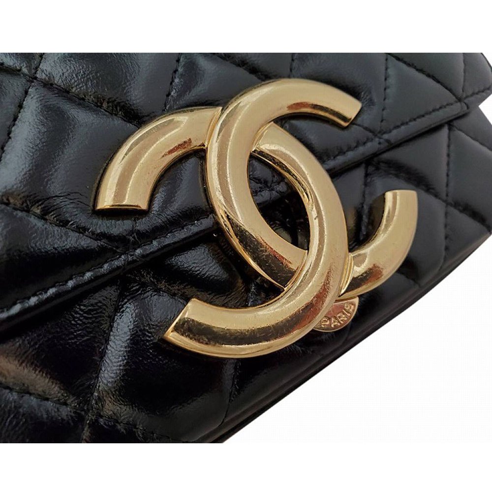 【新品同様・未使用品】 シャネル CHANEL シャイニーラムスキン マトラッセ チェー...