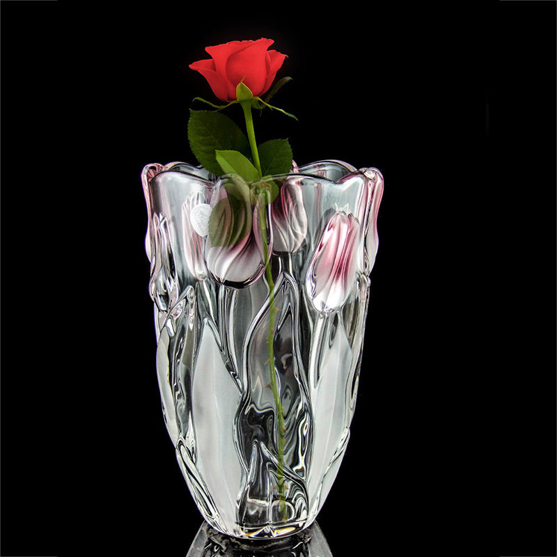 ガラス 花瓶 フラワーベース ガラス製 ガラス花瓶 花器 透明 ヨーロピアンスタイル クリア フラワーベース 硝子瓶 北欧風 花器 おしゃれ 美しい ピンク 北欧風 大きい 広口 硝子 大型 花びん 大 インテリア シンプル 花 広いフラワー 植物 OceanMap