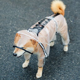 犬 服 クリアレインコート ドッグウェア 中 大型犬用 レインポンチョ カッパ リード穴付き 犬用合羽 丸ごと包み 繰り返し洗える 透明 帽子付 お散歩 お出かけ 梅雨対策 濡れない 通気 耐久性 おしゃれ プレゼント ギフト OceanMap