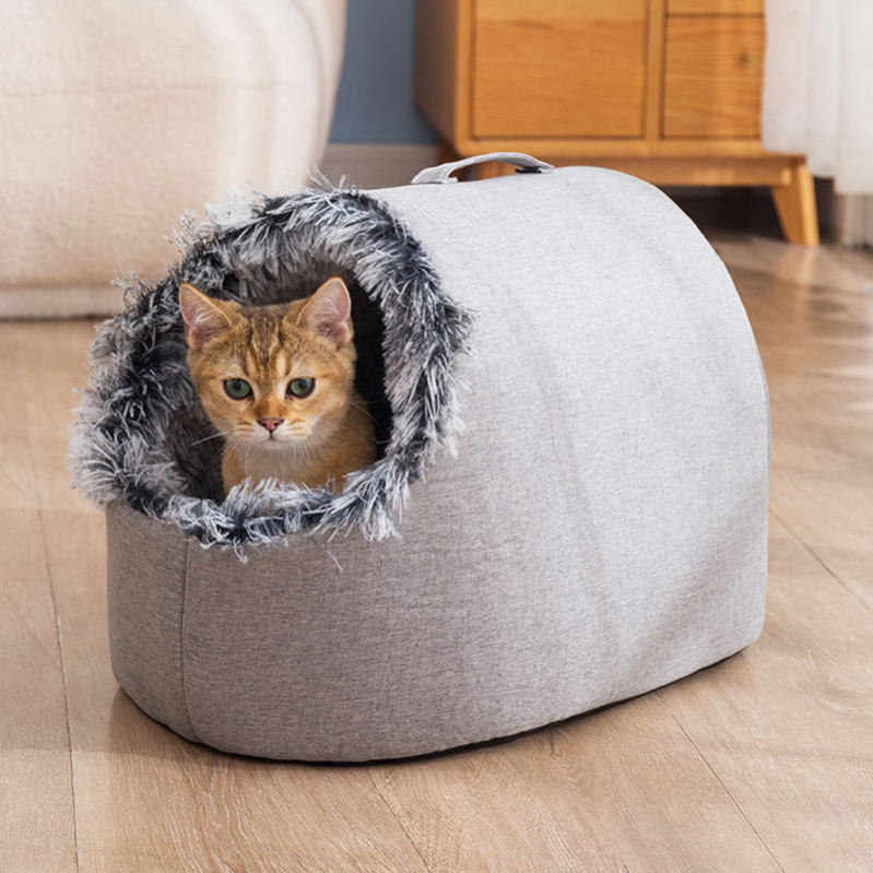 500円OFFクーポン 猫ハウス 冬 猫 犬 ペット ベット ドーム型 可愛い 寒さ対策 保温防寒 快適 柔らかい ぬくぬく ペット用寝袋 滑り止め 洗える ペットハウス ベッド マット兼用 小型犬 キャットハウス ペット 猫寝床 小動物用 オールシーズン用 OceanMap