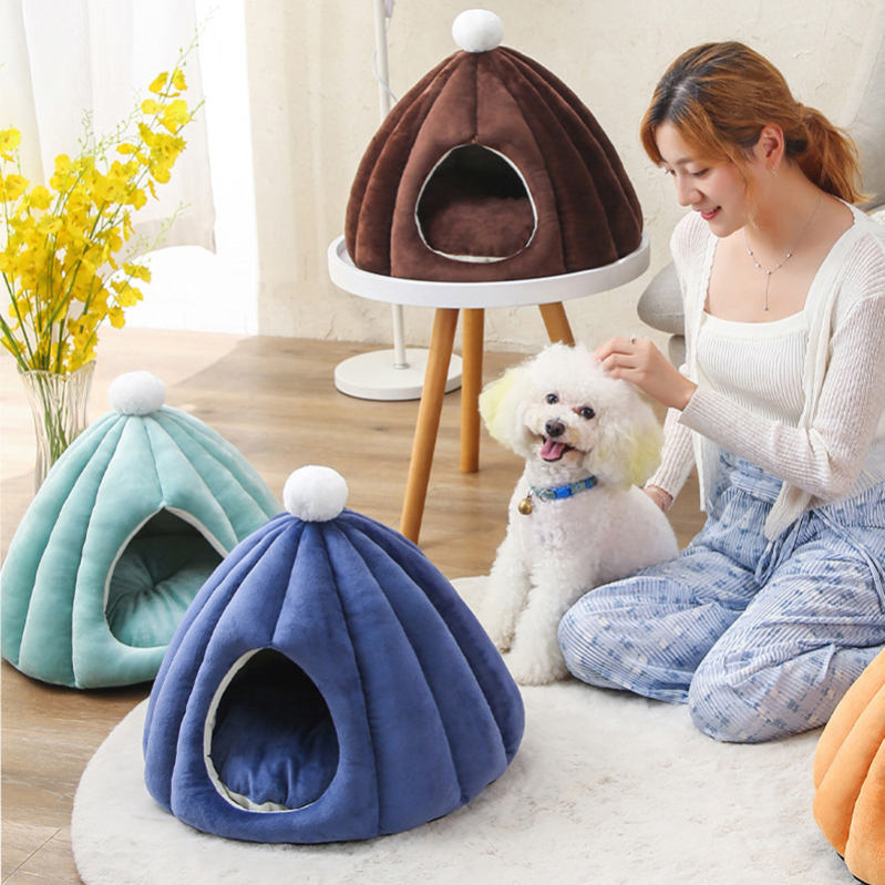 300円OFFクーポン 猫ベッド 犬ベッド ドーム型 猫ハウス ペットハウス 犬ハウス 猫の家 ペットクッション 冬 暖かい 滑り止め 冬用 室内 折りたたみ おしゃれ ふわふわ ペットマット 丸洗い 暖房 エアコン適応 ペット用品 OceanMap