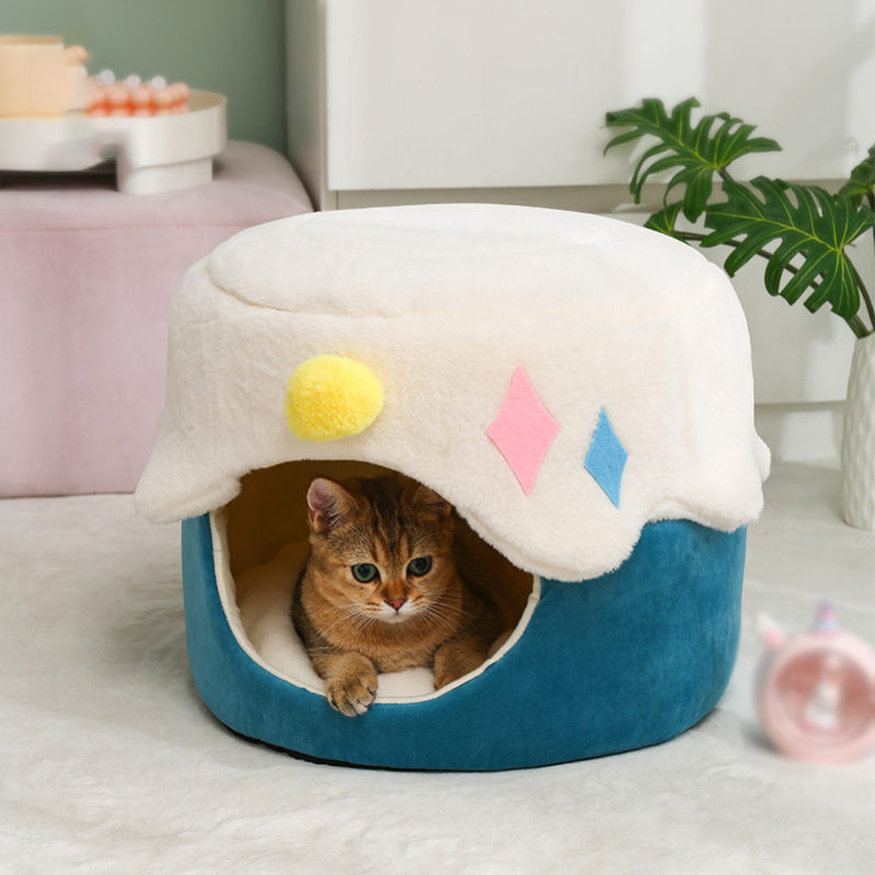 800円OFFクーポン 猫ハウス ペットベッド ドーム型 冬 猫用ベッド 犬 猫 ベッド 犬小屋 可愛い 柔らか 水洗え 滑り止め 小型犬 キャット ペット小屋 屋内用 クッション付き 防寒 寒さ対策 秋冬 洗える 猫用 小型犬用 休憩所 ペット用品 可愛い OceanMap