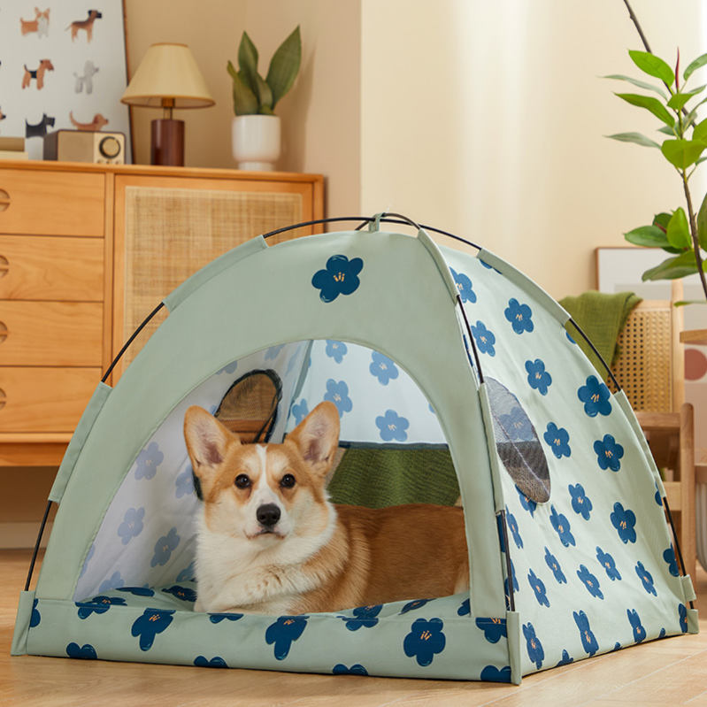 楽天よしきショップ500円OFFクーポン ペット テント 犬のテント 犬ハウス テント ペットの巣 犬小屋 ペットテント 犬小屋 ペットの巣 ペットハウス ペット用テント 猫犬用小屋 クッション付き ペットギフト 組み立て簡単 通気性 四季通用 洗える OceanMap