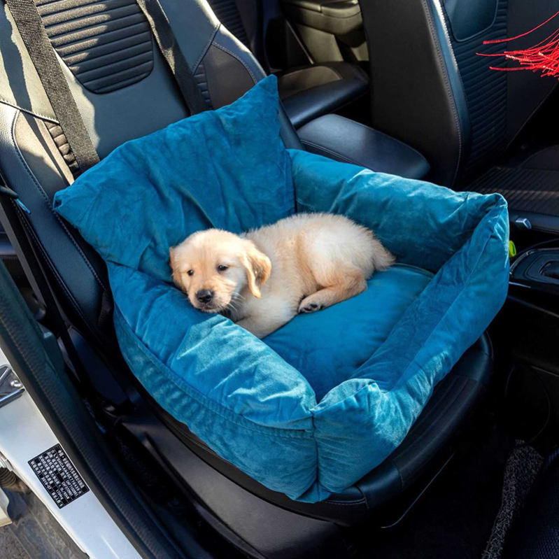 1700円OFFクーポン ペット ドライブボックス ドライブシート キャリーバッグ ドライブベッド 犬 猫 小型犬 中型犬 カー用品 お出かけ 飛び出し防止リード＆フック付 後部座席 防水 通気 アウトドア 防災 旅行 車載 滑り止め 2WAY 全車種 通年 冬 夏 OceanMap