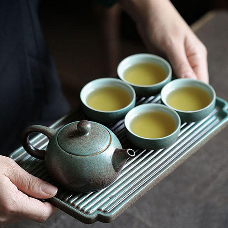 かわいい花柄の茶器4点セット 湯呑 急須 ポット 茶器 オシャレ食器 お洒落 可愛い かわいい 陶器 和食器 食洗機可 業務用 ギフト プレ..