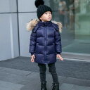 子供服 冬服 ダウンジャケット ロングダウンコート キッズ 女の子 フード付き 可愛い ダウンコート ジュニア 子供 ダウンジャケット 暖かい トップス アウター ダウン 軽量 キッズコート 防寒コート 誕生日祝い 卒園式 OceanMap