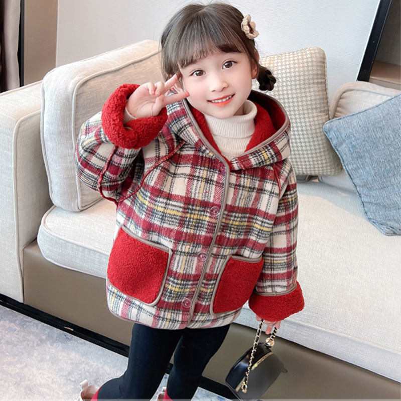 1000円OFFクーポン チェック柄 ジャケット キッズ ジュニア アウター 女の子 ダッフルコート 子供服 モッズ 防寒 厚手コート 子供用 ボアコート 秋冬 ロング ラシャコート アウター ジャケット 裏起毛 キッズ ガールズ コート ポンポン付き OceanMap