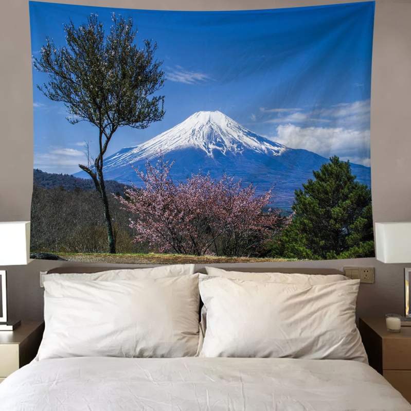 300円OFFクーポン タペストリー 富士山 桜 おしゃれ プレゼント サプライズ クラシック 気分 インテリア 壁掛け 壁飾り 暖簾 ホリデーパーティー 雰囲気転換 撮影用 ビデオ会議 背景 モダンアート 室内装飾 模様替え モダン 窓カーテン OceanMap