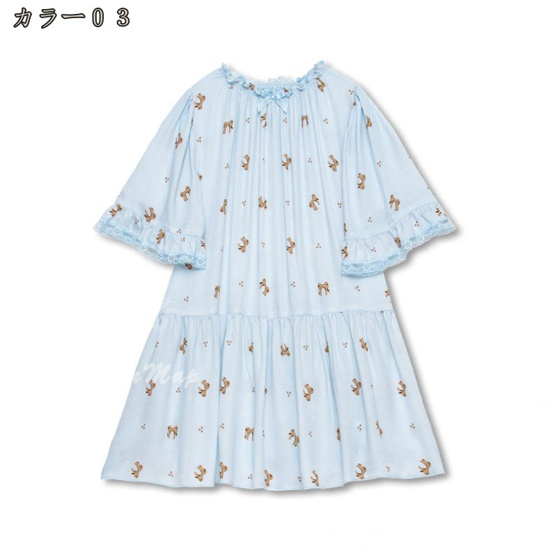 500円OFFクーポン パジャマ キッズ ネグリジェ 女の子 七分袖 ルーム ワンピース 子供パジャマ レース かわいい ナイトウェア ナイトドレス 部屋着 ガールズ ルームウェア 寝間着 綿100％ ピンク 秋 冬 子供 ワンピースパジャマ OceanMap 2