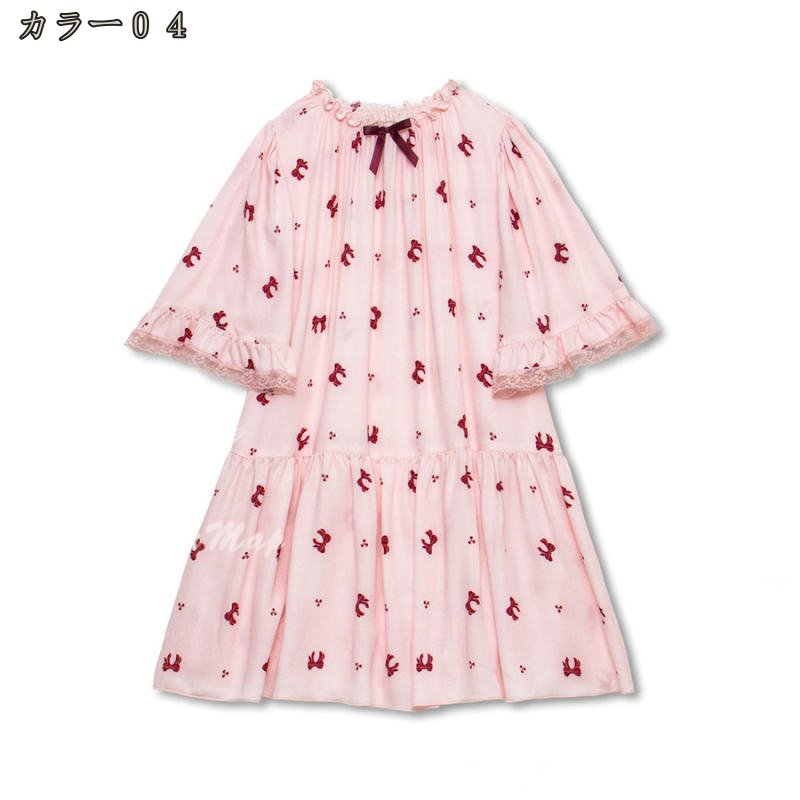 500円OFFクーポン パジャマ キッズ ネグリジェ 女の子 七分袖 ルーム ワンピース 子供パジャマ レース かわいい ナイトウェア ナイトドレス 部屋着 ガールズ ルームウェア 寝間着 綿100％ ピンク 秋 冬 子供 ワンピースパジャマ OceanMap 3