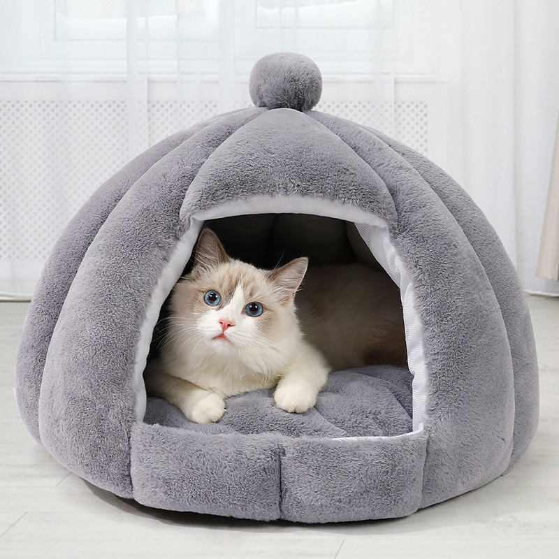 800円OFFクーポン 犬 猫 ハウス ペット ベッド ドーム型 犬猫 寝袋 キャットハウス 猫用はうす クッション ペットマット 保温防寒 あったか 洗える 耐噛み 滑り止め 暖房 マット 冬寒さ対策 猫寝床 猫の家 小型犬 小動物 ウサギ 冬 ペット用品 OceanMap