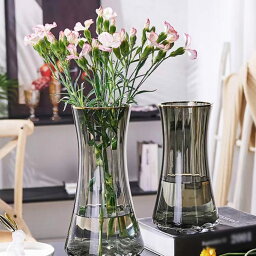 500円OFFクーポン 花瓶 ガラス かびん フラワーベース おしゃれ 一輪挿し グレーの透明 金縁 vase 花びん 大きい 生け花 リアルな造花 シンプル エレガント インテリア リビング 北欧 クリア 花器 ガラス花瓶 花束 生花 玄関 ダイニング 置物 新生活 雑貨 リゾート OceanMap