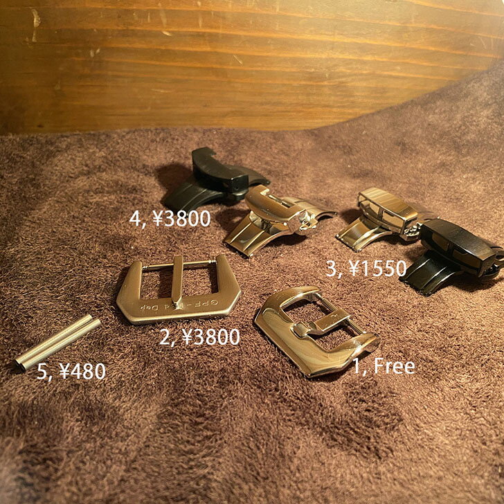 エレファント腕時計ベルトライトベージュ(ラグ幅26mm-バックル幅22mm)ele-57パネライ(PANERAI)、その他ブランドへの替えベルト