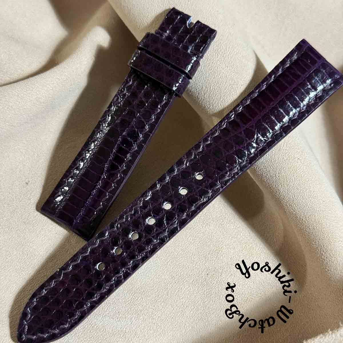 liz-283 リザード レザー 腕時計 ベルト パープル(ラグ幅18 mm - バックル幅16 mm)
