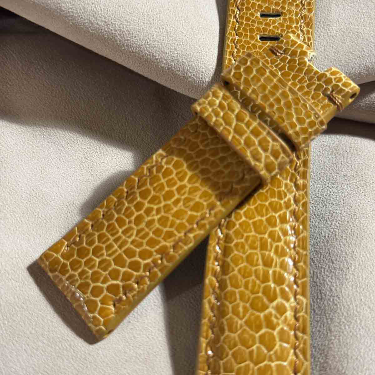 ost-372 オーストリッチレザー 腕時計ベルト タンブラウン (ラグ幅22mm - バックル幅20mm)