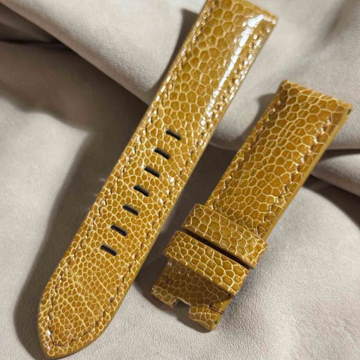 ost-372 オーストリッチレザー 腕時計ベルト タンブラウン (ラグ幅22mm - バックル幅20mm)