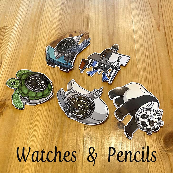 Watches & Pencils によるグラフィックアート ステッカーパック #s02