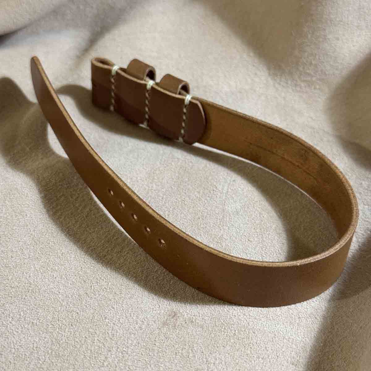 HORWEEN (ホーウィン) シェルコードバン（馬革） ブラック NATOベルト（引き通しタイプ）腕時計ベルト