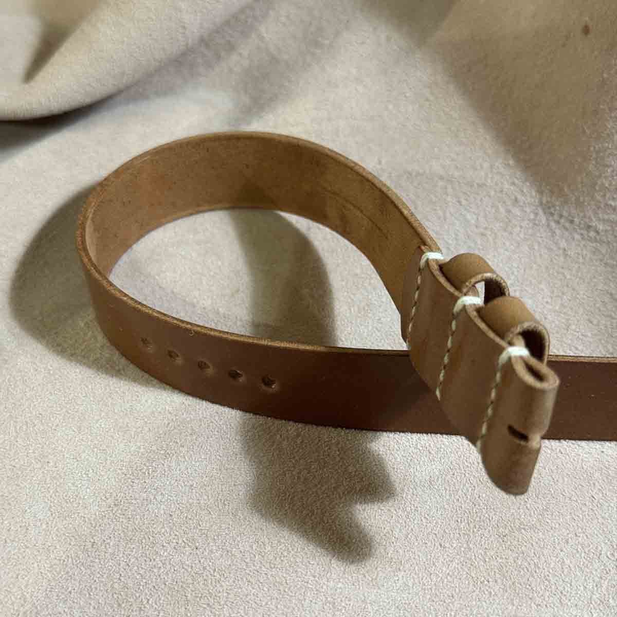 HORWEEN (ホーウィン) シェルコードバン（馬革） ブラック NATOベルト（引き通しタイプ）腕時計ベルト