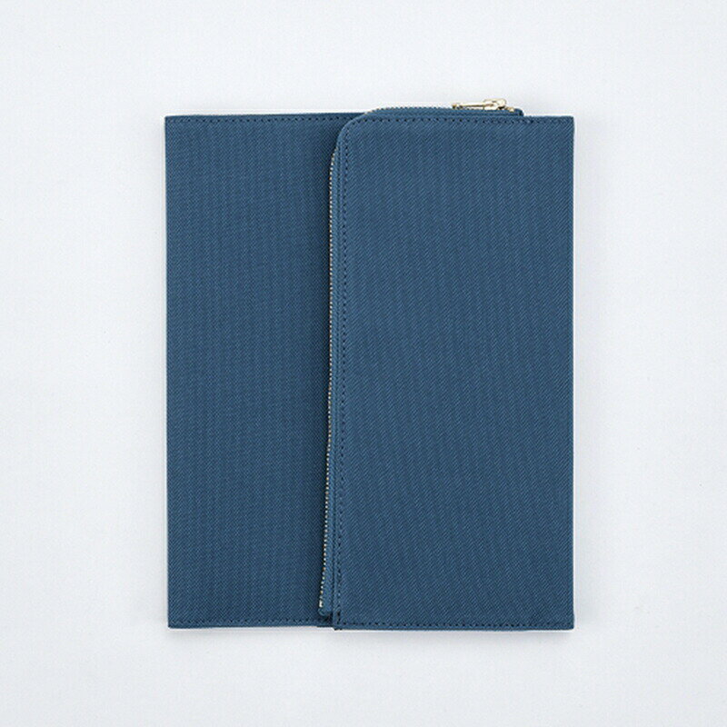 【ダイゴー】 手帳・ノートカバー isshoni. ペンケース付手帳カバー帆布 A5 ブルー N1886 お取り寄せ