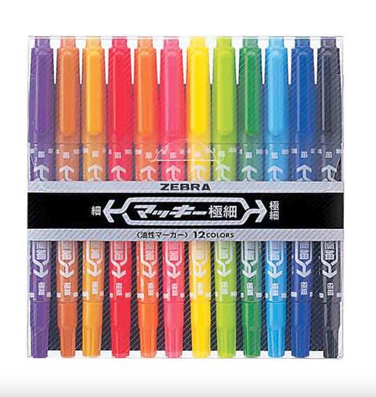 ゼブラ マッキー極細 12色セット MCF-12C 4901681506606 お取り寄せ