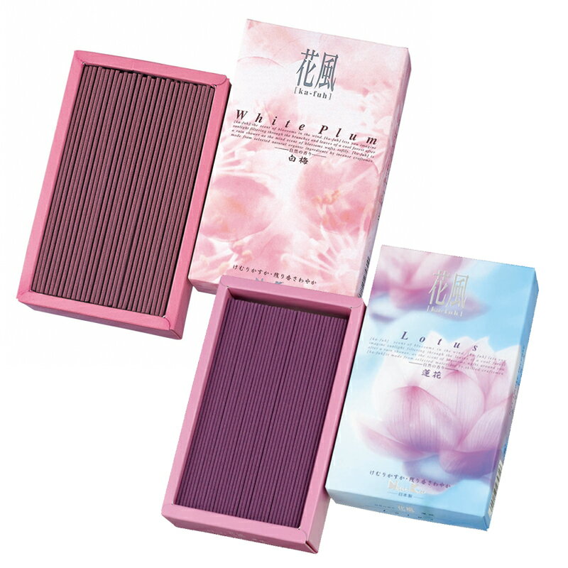 線香 花風 バラ詰(約180g) 白梅/蓮花 全2種 けむり少なめ 日本香堂 日本製 自宅用線香 普段使い ご香典 ギフト プレゼント