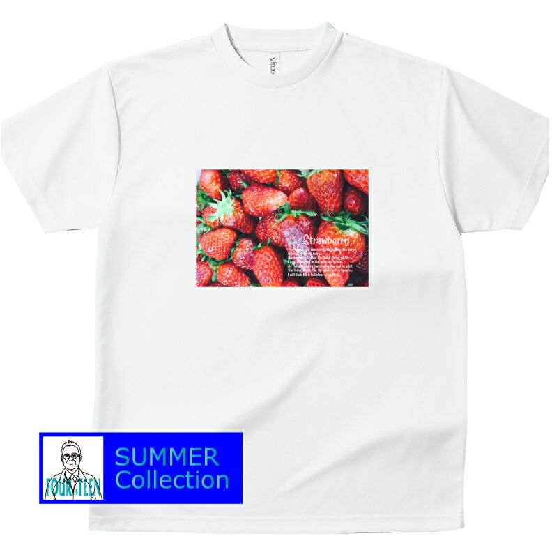 夏Tシャツ　いちごの美味しい見分け方 Very best strawberry ドライTシャツキッズレディースメンズ 半袖 大きいサイズ UVカット フォトT フォトTシャツ イチゴ 苺