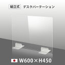 日本製 ウイルス対策 透明 アクリルパーテーション W600mm×H450mm パーテーション アクリル板 仕切り板 衝立 飲食店 オフィス 学校 病院 薬局 受注生産 返品交換不可 dptx-6045