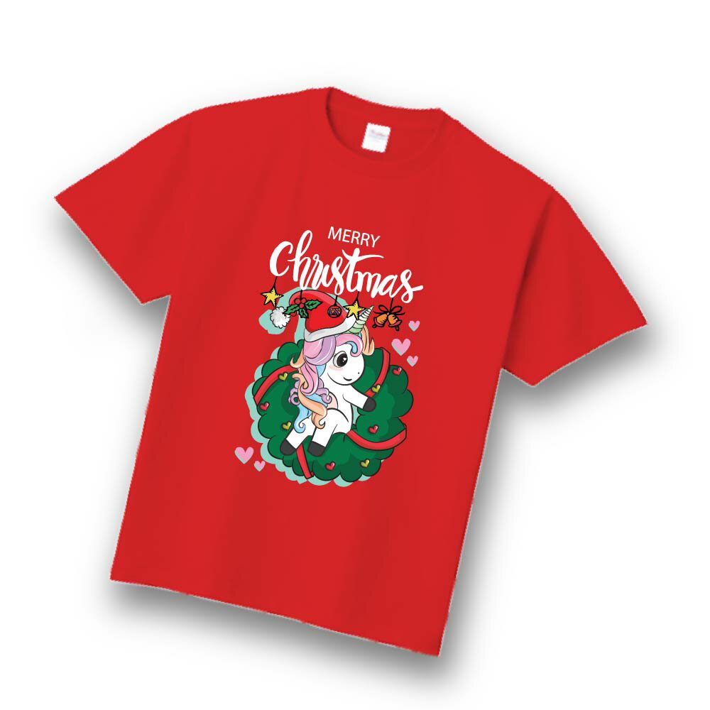 クリスマス tシャツ 普段着 かわいい クリスマスTシャツ ( 5.6オンス ) メンズ キッズ KIDS 子供服 半袖 サンタクロース 吸水速乾 Tシャツ 子供用 衣装 イベント パーティーグッズ tシャツ t085-kurikid-rd