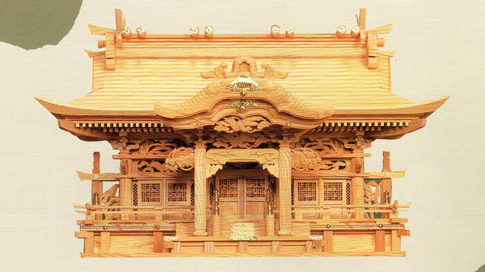 神殿三社堂NO,32（入母屋作り）本ケヤキ