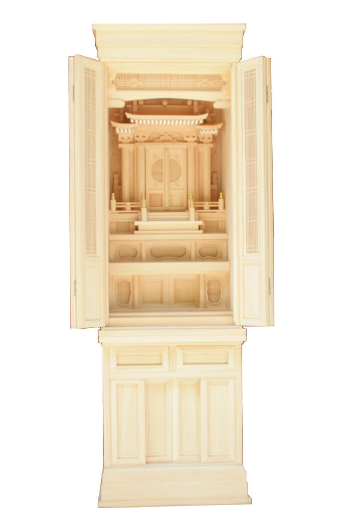 神徒壇(祖霊舎・御霊舎)台付55-16土佐ひのき【神具なし】