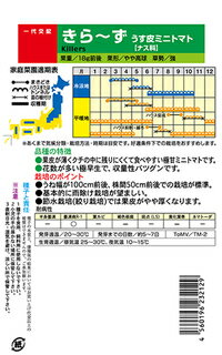 薄皮ミニトマト　きら〜ず　20粒【家庭菜園　直売所向き】【ナント交配】【薄皮プチトマト】【プランター栽培】