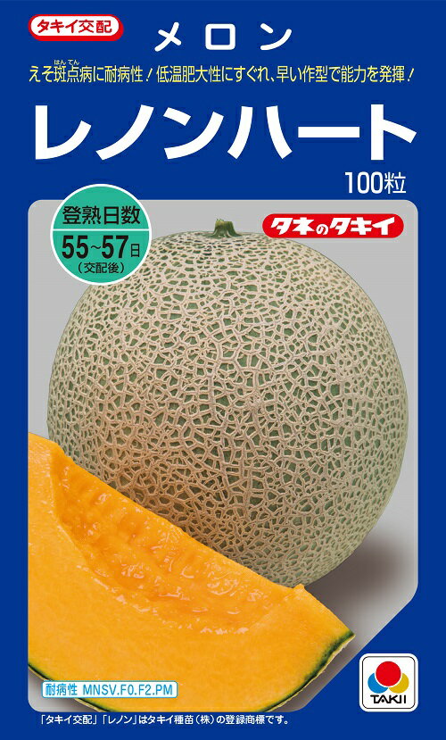 楽天吉谷農芸 楽天市場店メロン種子　レノンハート　100粒　【タキイのタネ】【野菜の種】