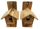 【焼杉 小さな 鳥の巣箱 2個セット 】巣穴35ミリ (背板有り)幅105×奥行160×高さ175ミリ 焼杉板 杉板 鳥 小鳥 巣 自然素材 木製 鳥の巣 野鳥...
