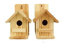 【 杉板 小さな鳥の巣箱 2個セット 】巣穴35ミリ 国産杉( 背板有り )幅105×奥行160×高さ175ミリ 浮造り 杉板 鳥 小鳥 巣 自然素材 木製 鳥...