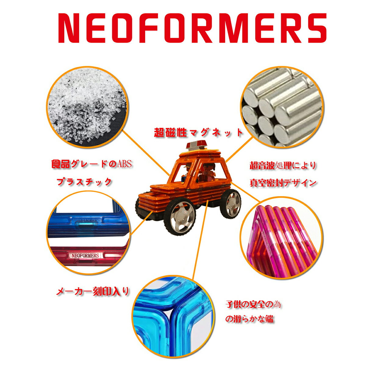 【クリアランスセール】 NEOFORMERS 知育玩具 おもちゃ 積み木 ブロック 磁石ブロック クリスマス プレゼント 立体 パズル 誕生日 入園 入学 祝い 受験 図形 展開図 学習 教育玩具 ネオフォーマー 刻印あり 200ピース